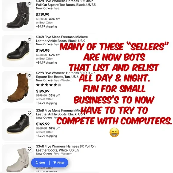 🛑 Buying Frye Vintage Boots? Read this! Cowboy Cowgirl Western Biker Moto Boots - Picture 12 of 16